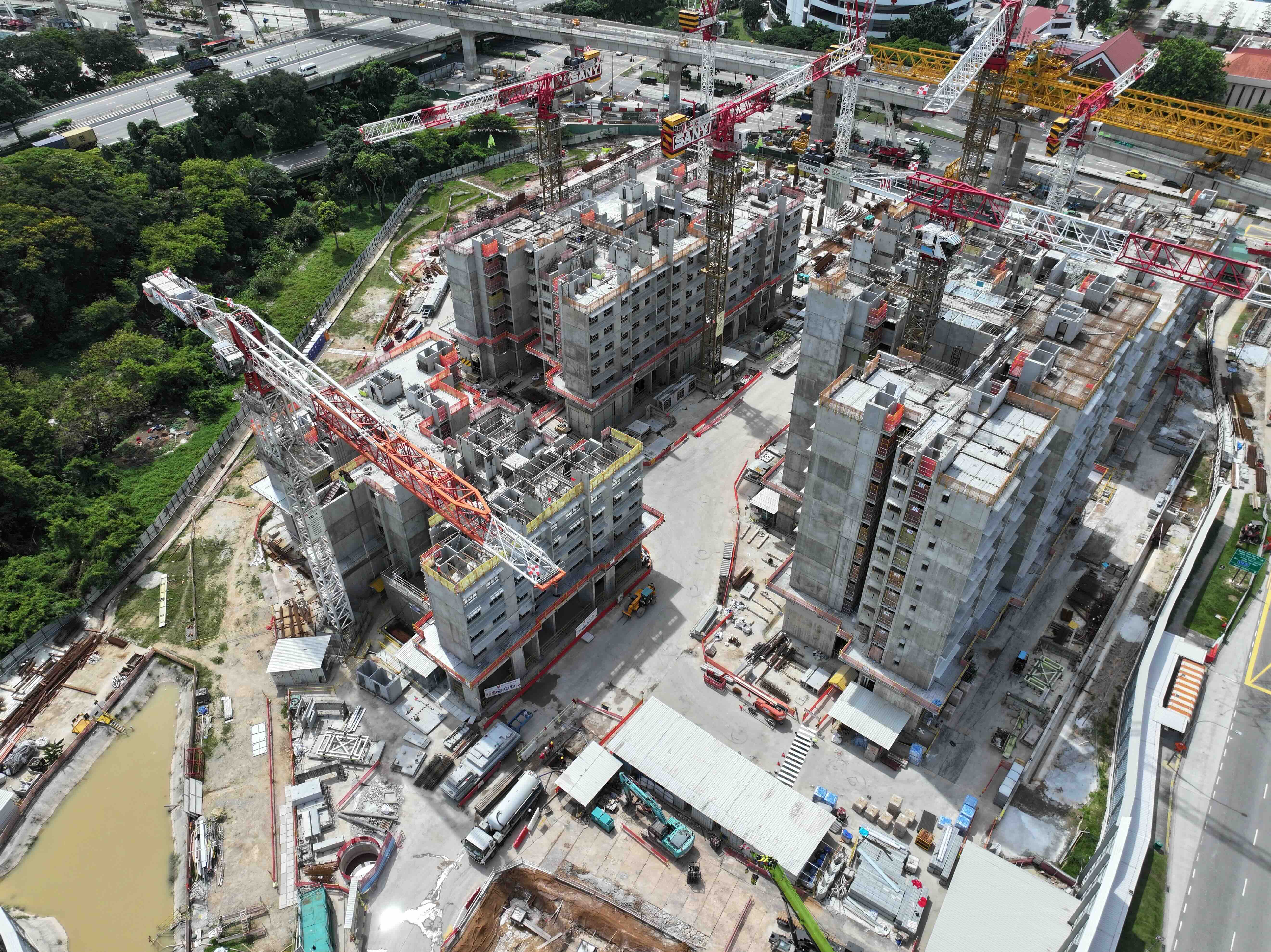 Side View of Construction Site